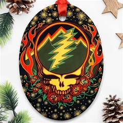 Grateful Dead Steal Your Face Deadhead Hippie Logo Music Oval Ornament (two Sides)