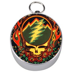 Grateful Dead Steal Your Face Deadhead Hippie Logo Music Silver Compasses by Perong