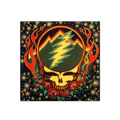 Grateful Dead Steal Your Face Deadhead Hippie Logo Music Satin Bandana Scarf 22  X 22  by Perong