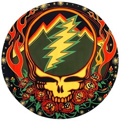 Grateful Dead Steal Your Face Deadhead Hippie Logo Music Wooden Bottle Opener (round) by Perong