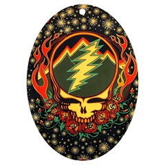 Grateful Dead Steal Your Face Deadhead Hippie Logo Music Uv Print Acrylic Ornament Oval by Perong