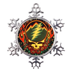 Grateful Dead Steal Your Face Deadhead Hippie Logo Music Metal Large Snowflake Ornament by Perong