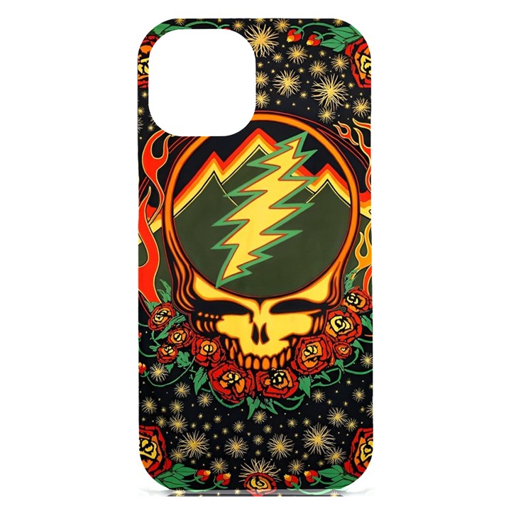 Grateful Dead Steal Your Face Deadhead Hippie Logo Music iPhone 15 Plus Black UV Print PC Hardshell Case