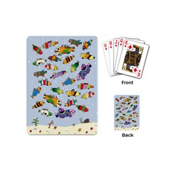 Fish Ocean Sea Water Diving Blue Playing Cards Single Design (mini)