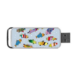 Fish Ocean Sea Water Diving Blue Portable Usb Flash (two Sides)