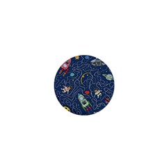 Cat Space Astronaut Rocket Maze 1  Mini Buttons