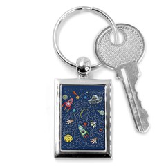 Cat Space Astronaut Rocket Maze Key Chain (rectangle) by Perong