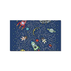 Cat Space Astronaut Rocket Maze Sticker (rectangular) by Perong