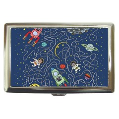 Cat Space Astronaut Rocket Maze Cigarette Money Case by Perong