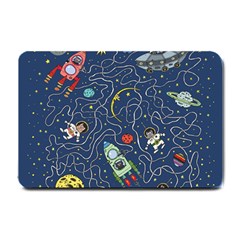 Cat Space Astronaut Rocket Maze Small Doormat by Perong