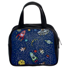 Cat Space Astronaut Rocket Maze Classic Handbag (two Sides) by Perong