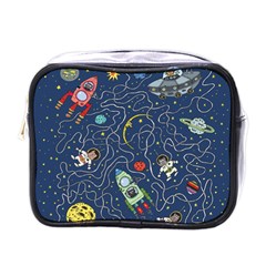 Cat Space Astronaut Rocket Maze Mini Toiletries Bag (one Side) by Perong