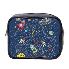 Cat Space Astronaut Rocket Maze Mini Toiletries Bag (two Sides) by Perong