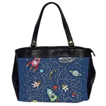 Cat Space Astronaut Rocket Maze Oversize Office Handbag (2 Sides) Front