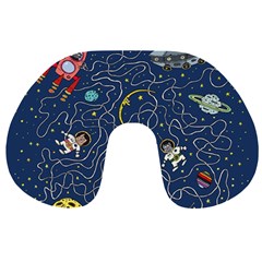 Cat Space Astronaut Rocket Maze Travel Neck Pillow by Perong