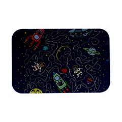 Cat Space Astronaut Rocket Maze Open Lid Metal Box (silver)  