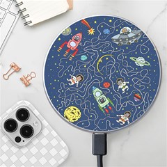 Cat Space Astronaut Rocket Maze Wireless Fast Charger(white) by Perong