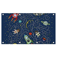 Cat Space Astronaut Rocket Maze Banner And Sign 7  X 4 