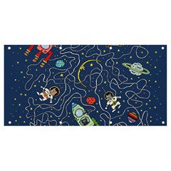 Cat Space Astronaut Rocket Maze Banner And Sign 8  X 4 