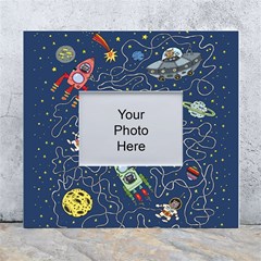 Cat Space Astronaut Rocket Maze White Wall Photo Frame 5  X 7  by Perong