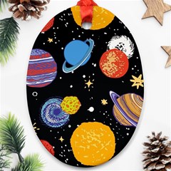 Space Galaxy Art Cute Art Ornament (oval)