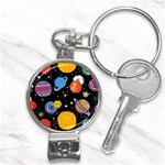 Space Galaxy Art Cute Art Nail Clippers Key Chain Front