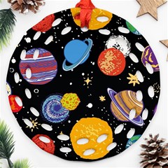 Space Galaxy Art Cute Art Ornament (round Filigree)