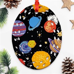 Space Galaxy Art Cute Art Ornament (oval Filigree)