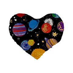 Space Galaxy Art Cute Art Standard 16  Premium Heart Shape Cushions