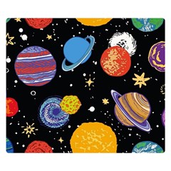 Space Galaxy Art Cute Art Two Sides Premium Plush Fleece Blanket (kids Size) by Perong