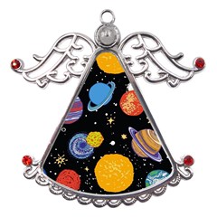 Space Galaxy Art Cute Art Metal Angel With Crystal Ornament by Perong