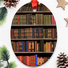 Library Book Ornament (oval)