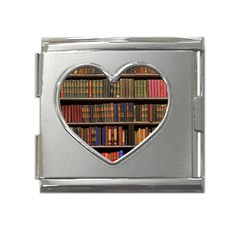 Library Book Mega Link Heart Italian Charm (18mm)