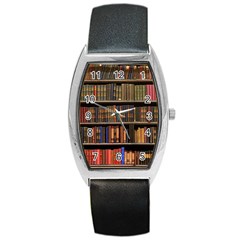 Library Book Barrel Style Metal Watch