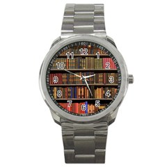 Library Book Sport Metal Watch