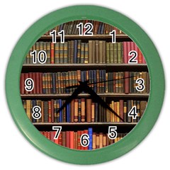 Library Book Color Wall Clock