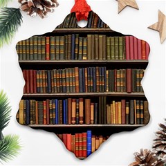 Library Book Snowflake Ornament (two Sides)