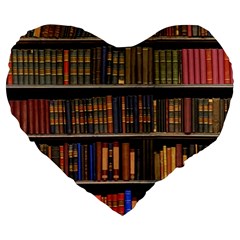 Library Book Large 19  Premium Heart Shape Cushions by Perong