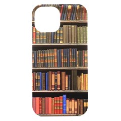 Library Book Iphone 15 Black Uv Print Pc Hardshell Case by Perong