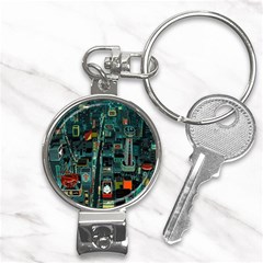 Art Cityscape Japanese Nail Clippers Key Chain by Perong