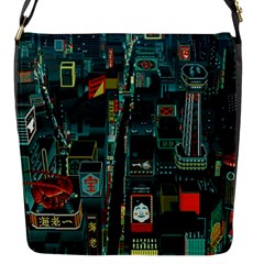 Art Cityscape Japanese Flap Closure Messenger Bag (s) by Perong