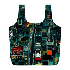 Art Cityscape Japanese Full Print Recycle Bag (l) by Perong