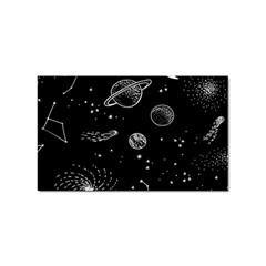 Black Space Drawing Art Planet Drawing Stars Black Space Galaxy Outer Space Sticker Rectangular (100 Pack) by Perong