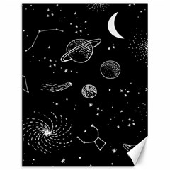 Black Space Drawing Art Planet Drawing Stars Black Space Galaxy Outer Space Canvas 12  X 16  by Perong