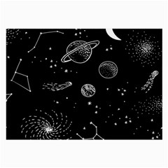 Black Space Drawing Art Planet Drawing Stars Black Space Galaxy Outer Space Large Glasses Cloth by Perong