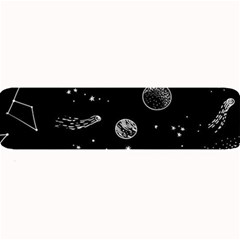 Black Space Drawing Art Planet Drawing Stars Black Space Galaxy Outer Space Large Bar Mat by Perong