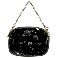 Black Space Drawing Art Planet Drawing Stars Black Space Galaxy Outer Space Chain Purse (one Side) by Perong