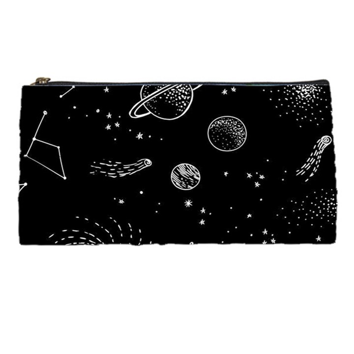 Black Space Drawing Art Planet Drawing Stars Black Space Galaxy Outer Space Pencil Case