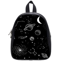 Black Space Drawing Art Planet Drawing Stars Black Space Galaxy Outer Space School Bag (small) by Perong