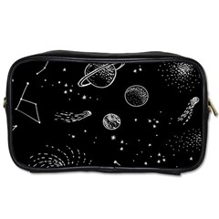 Black Space Drawing Art Planet Drawing Stars Black Space Galaxy Outer Space Toiletries Bag (two Sides) by Perong